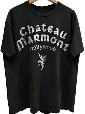 90s Chateau Marmont 'Hollywood' Rare Washed Womens Mens T-shirt Unisex